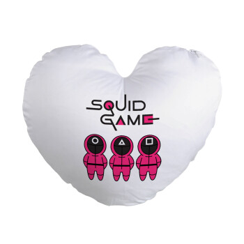 The squid game characters, Μαξιλάρι καναπέ καρδιά 40x40cm περιέχεται το  γέμισμα