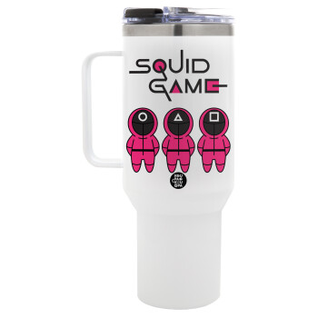 The squid game characters, Mega Stainless steel Tumbler with lid, double wall 1,2L