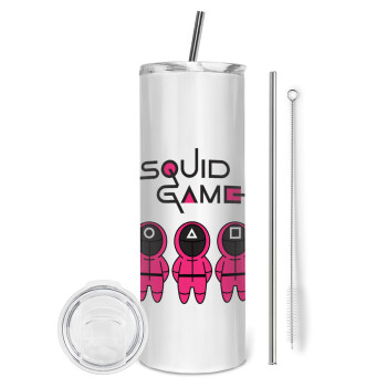 The squid game characters, Tumbler stainless steel 600ml, with metal straw & cleaning brush