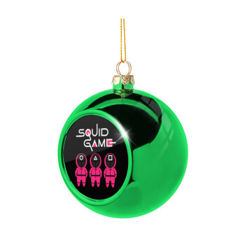 The squid game characters, Χριστουγεννιάτικη μπάλα δένδρου Πράσινη 8cm