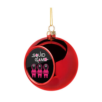 The squid game characters, Χριστουγεννιάτικη μπάλα δένδρου Κόκκινη 8cm