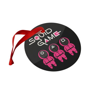 The squid game characters, Christmas ornament glass 9cm