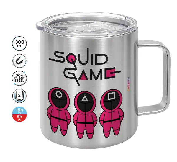 The squid game characters — Double-walled stainless steel mug 300ml with temperature-retaining lid