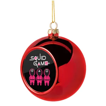 The squid game characters, Christmas tree ball Red 8cm