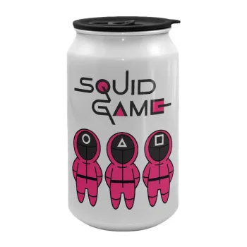 The squid game characters, Κούπα ταξιδιού μεταλλική με καπάκι (tin-can) 500ml