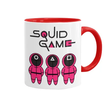 Το παιχνίδι του καλαμαριού, Κούπα χρωματιστή κόκκινη, κεραμική, 330ml