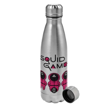The squid game characters, Metallic water bottle, stainless steel, 750ml