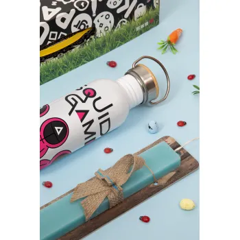 Το παιχνίδι του καλαμαριού, Πασχαλινή Λαμπάδα με παγούρι μεταλλικό (620ml, stainless steel) & κερί αρωματικό πλακέ (30cm) (ΤΙΡΚΟΥΑΖ)