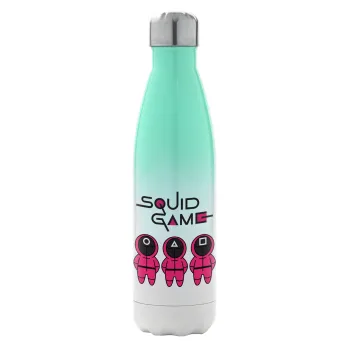 The squid game characters, Metal mug thermos Green/White (Stainless steel), double wall, 500ml