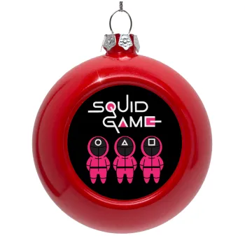 The squid game characters, Red Christmas tree ornament bauble 8cm