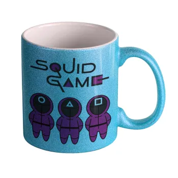 The squid game characters, Κούπα Σιέλ Glitter που γυαλίζει, κεραμική, 330ml