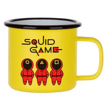 The squid game characters, Metallic enamel MATT Yellow cup 360ml