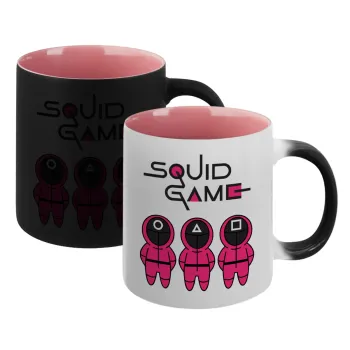 Το παιχνίδι του καλαμαριού, Κούπα Μαγική εσωτερικό ΡΟΖ, κεραμική 330ml που αλλάζει χρώμα με το ζεστό ρόφημα