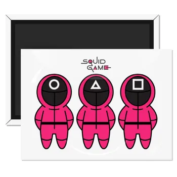 The squid game characters, Ορθογώνιο μαγνητάκι ψυγείου διάστασης 9x6cm