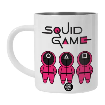 The squid game characters, BIG Mug Stainless steel double wall (450ml, White)