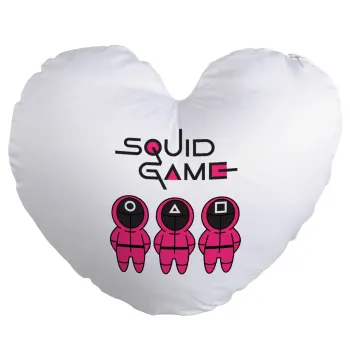 The squid game characters, Μαξιλάρι καναπέ καρδιά 40x40cm περιέχεται το  γέμισμα