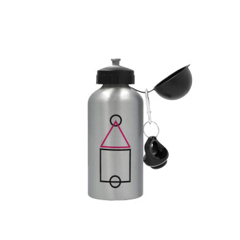 The squid game ojingeo, Metallic water jug, Silver, aluminum 500ml