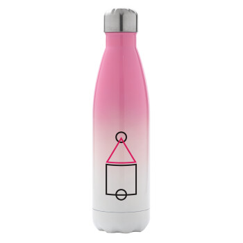 The squid game ojingeo, Metal mug thermos Pink/White (Stainless steel), double wall, 500ml