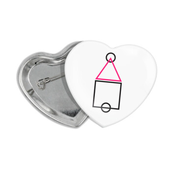 The squid game ojingeo, Κονκάρδα παραμάνα καρδιά (57x52mm)