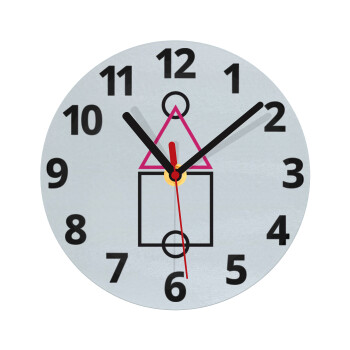 The squid game ojingeo, Ρολόι τοίχου γυάλινο (20cm)