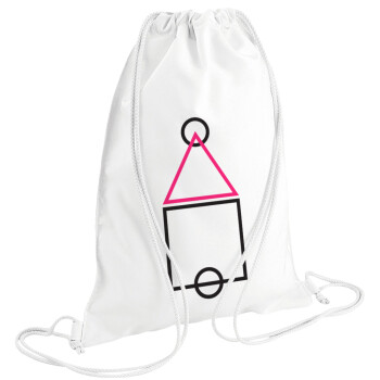 The squid game ojingeo, Backpack pouch GYMBAG white (28x40cm)