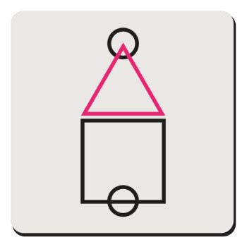 The squid game ojingeo, Τετράγωνο μαγνητάκι ξύλινο 9x9cm