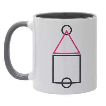 The squid game ojingeo, Κούπα χρωματιστή γκρι, κεραμική, 330ml