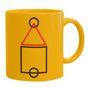 The squid game ojingeo, Κούπα, κεραμική κίτρινη, 330ml