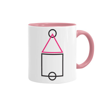The squid game ojingeo, Mug colored pink, ceramic, 330ml