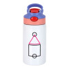 Παιδικό παγούρι θερμό, ανοξείδωτο, με καλαμάκι ασφαλείας, ροζ/μωβ (350ml)