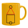 Ceramic coffee mug yellow, 330ml