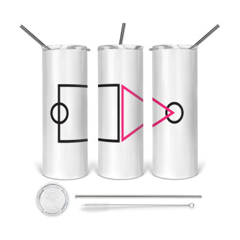 The squid game ojingeo, Tumbler stainless steel 600ml, with metal straw & cleaning brush