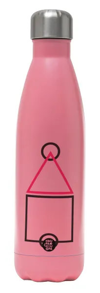The squid game ojingeo — Μεταλλικό παγούρι θερμός Ροζ Ματ (Stainless steel), διπλού τοιχώματος, 500ml