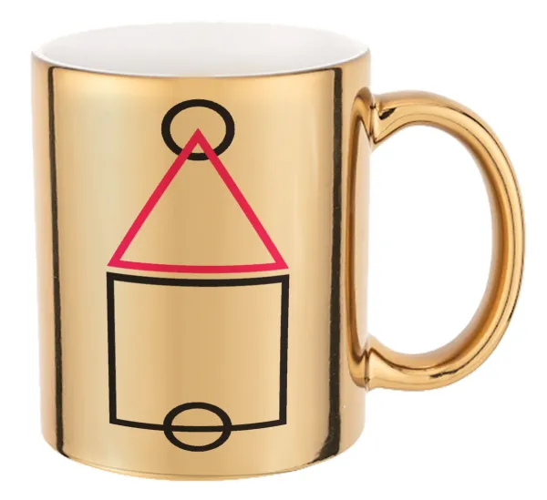 The squid game ojingeo — Mug ceramic, gold mirror, 330ml