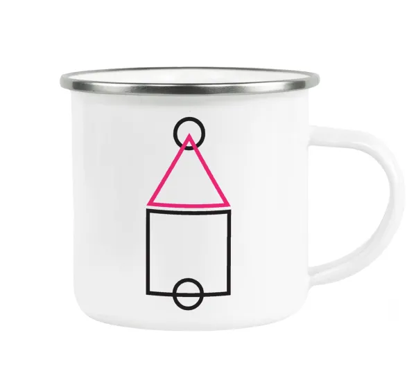 The squid game ojingeo — Metallic enamel cup white 360ml