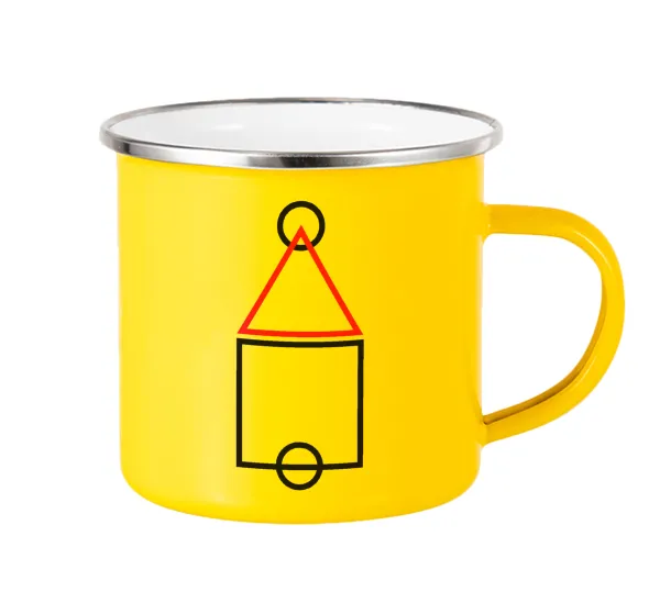 The squid game ojingeo — Yellow Enamel Metallic Cup 360ml