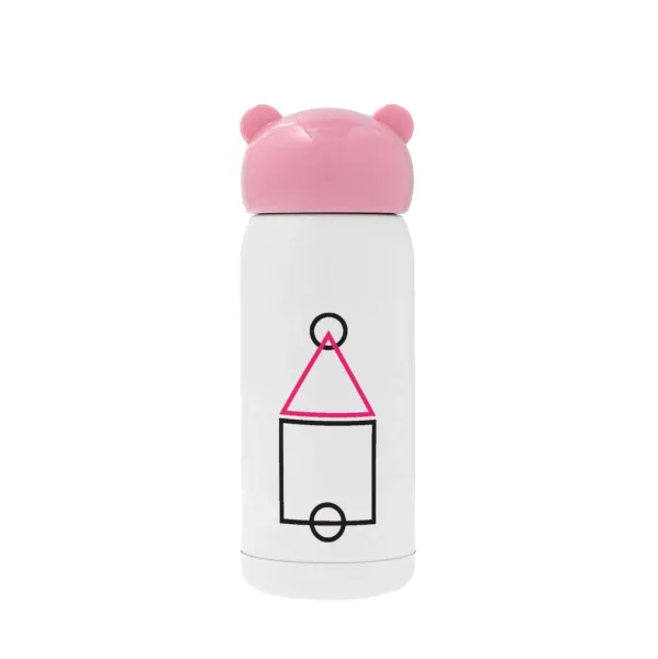 The squid game ojingeo — Pink stainless steel thermal flask, 320ml