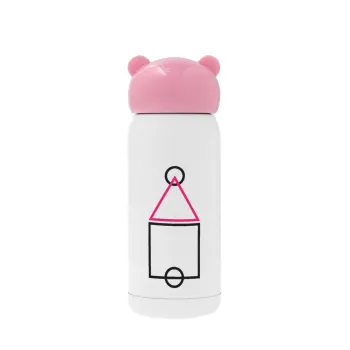 The squid game ojingeo, Ροζ ανοξείδωτο παγούρι θερμό (Stainless steel), 320ml