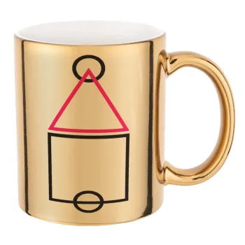 The squid game ojingeo, Mug ceramic, gold mirror, 330ml