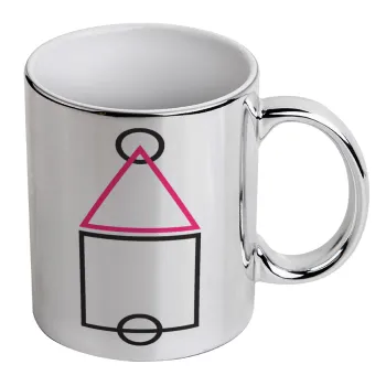 The squid game ojingeo, Mug ceramic, silver mirror, 330ml