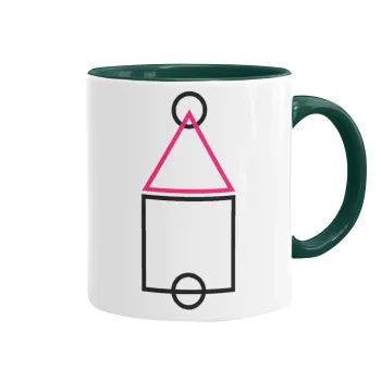 The squid game ojingeo, Mug colored green, ceramic, 330ml
