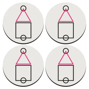 The squid game ojingeo, ΣΕΤ 4 Σουβέρ ξύλινα στρογγυλά (9cm)