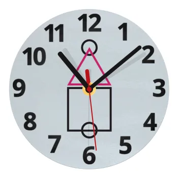 The squid game ojingeo, Ρολόι τοίχου γυάλινο (20cm)