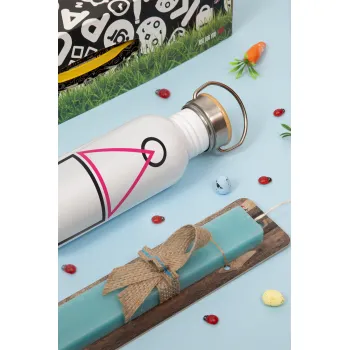 The squid game ojingeo, Πασχαλινή Λαμπάδα με παγούρι μεταλλικό (620ml, stainless steel) & κερί αρωματικό πλακέ (30cm) (ΤΙΡΚΟΥΑΖ)