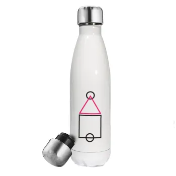 The squid game ojingeo, Metal mug thermos White (Stainless steel), double wall, 500ml