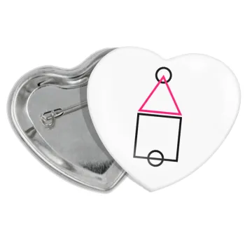 The squid game ojingeo, Κονκάρδα παραμάνα καρδιά (57x52mm)