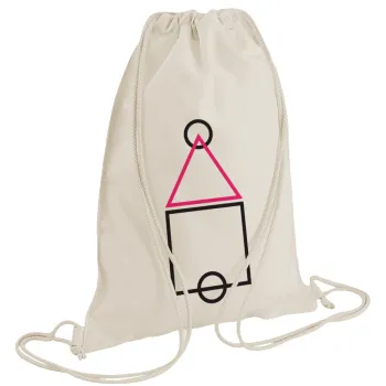 The squid game ojingeo, Τσάντα πλάτης πουγκί GYMBAG natural (28x40cm)