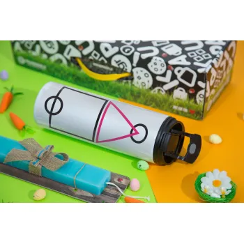 The squid game ojingeo, Easter candle,Travel Tumbler 2 Lids, with metal straw & cleaning brush & aromatic flat candle (30cm) (BLUE)