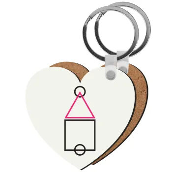 The squid game ojingeo, Μπρελόκ Ξύλινο καρδιά MDF