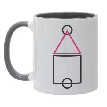 The squid game ojingeo, Mug colored grey, ceramic, 330ml